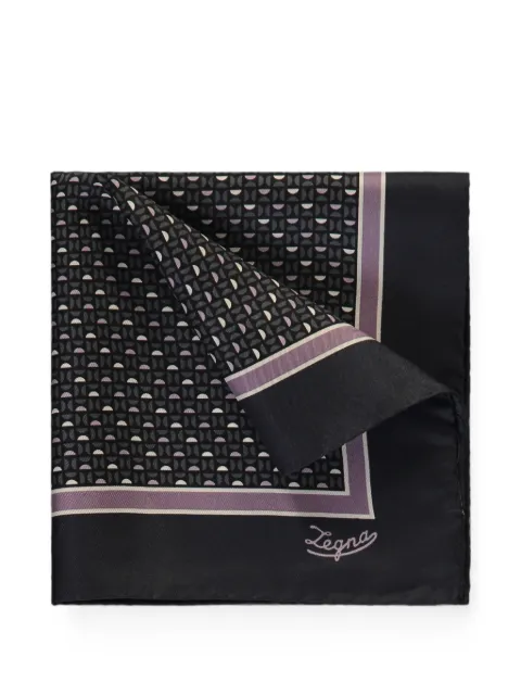 Zegna geometric-print silk pocket square Black Z5J5235BBL1