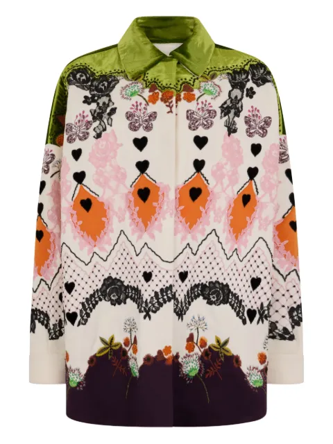 Valentino Garavani floral velvet coat Neutrals BCI0RA6JA
