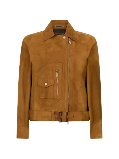 Moorer suede belted jacket Brown ANTIGUACPF