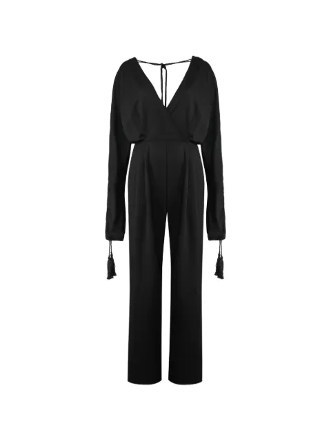 Alberta Ferretti tassel-detail v-neck jumpsuit Black A04125129