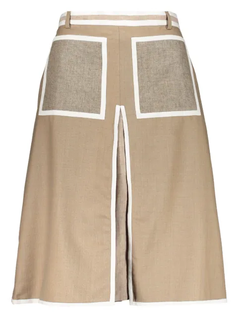 Burberry contrasting-trim midi skirt Neutrals 4564446119150