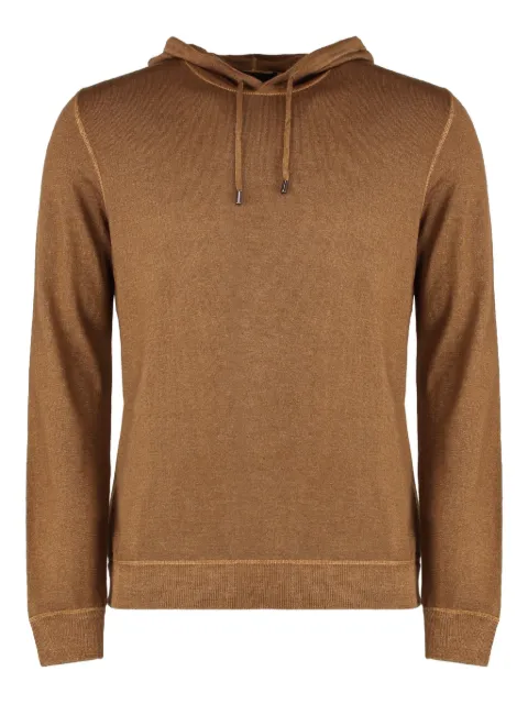 Moorer hooded ribbed sweater Brown ZANEGEU
