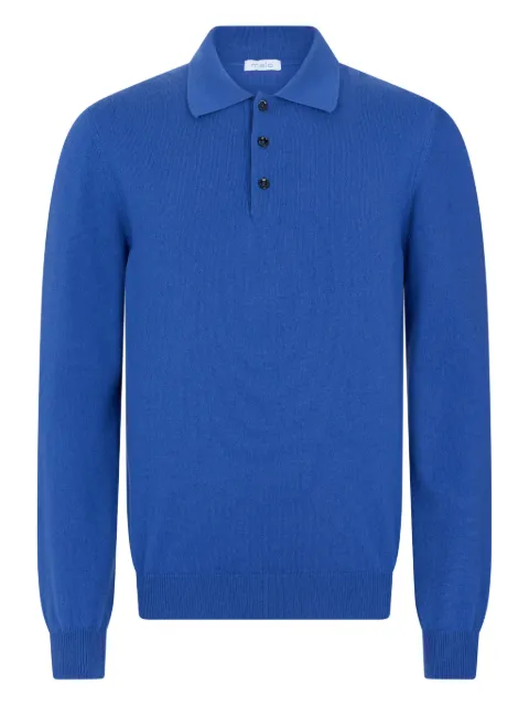 Malo buttoned long-sleeve polo shirt Blue UXD062F1K02