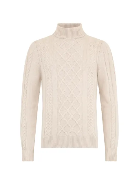 Moorer cable-knit turtleneck sweater Neutrals CIMONEBC