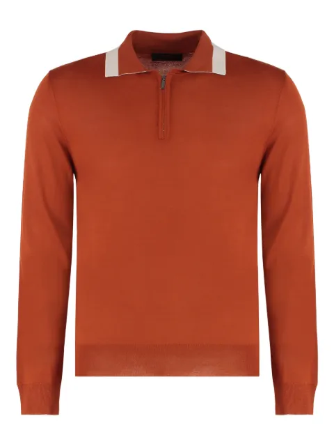 Moorer Clancy-MLL collar-zip polo shirt Orange CLANCYMLL