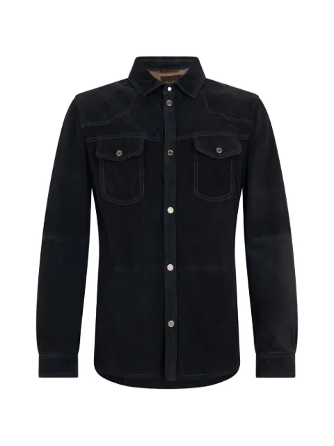 Moorer suede panelled jacket Blue BAZILLEURV