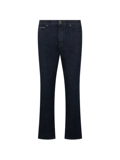 Moorer logo-patch trousers Blue BANDINICY