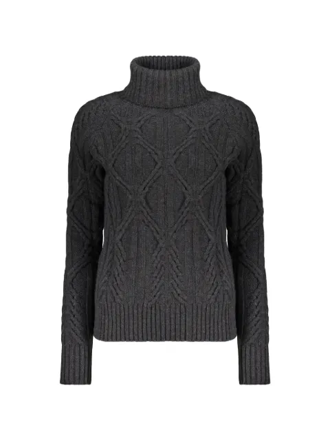 Moorer Anna cable-knit roll-neck sweater Grey ANNACWS