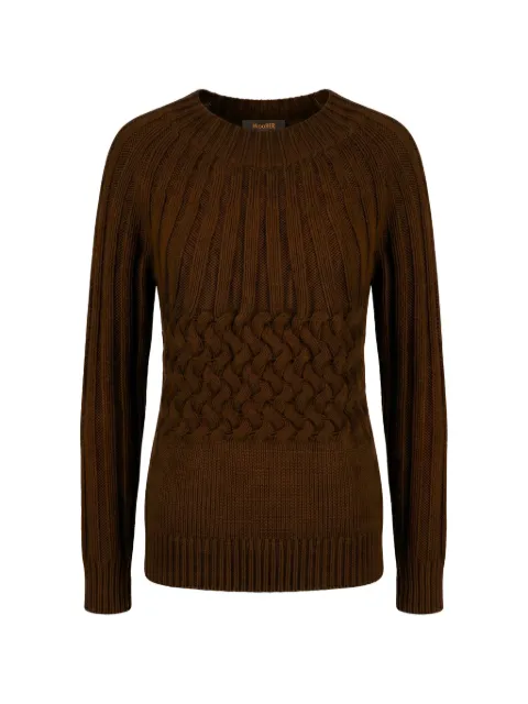 Moorer Anetta cable-knit ribbed sweater Brown ANETTASFM