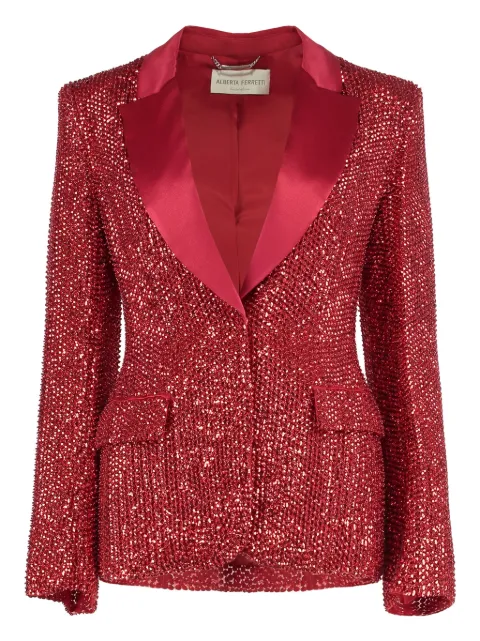Alberta Ferretti sequin-embellishment blazer Red A05044234