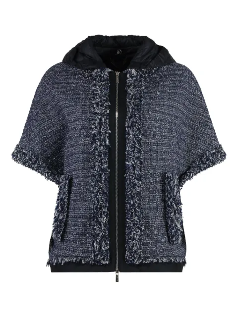 Moorer bouclé-tweed hooded jacket Blue URSULABCL
