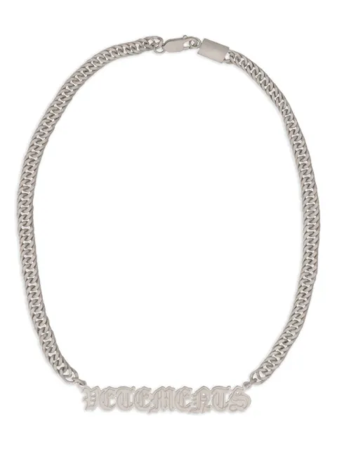 VETEMENTS Gothic Logo necklace Silver UE63NE150S