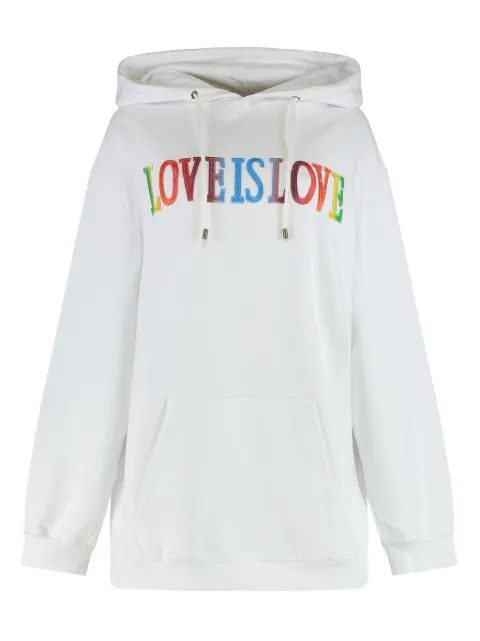 Alberta Ferretti lettering-patch hoodie White T17010173