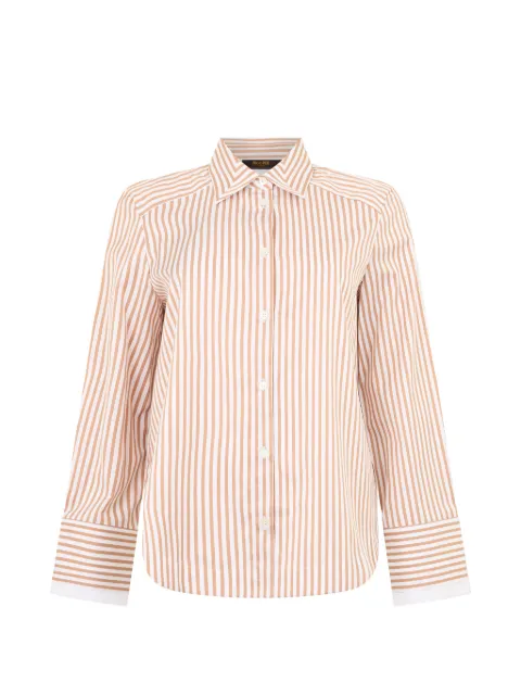 Moorer striped long-sleeve shirt Orange SILVYECTP
