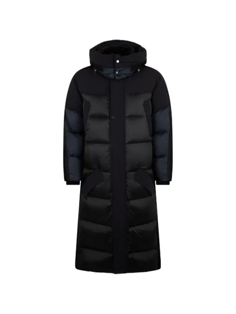 Moorer hooded panelled coat Blue YAKUTSKSHK