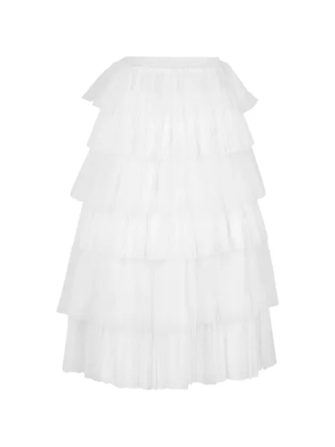 RED Valentino tiered ruffled midi skirt White RRAI806B6