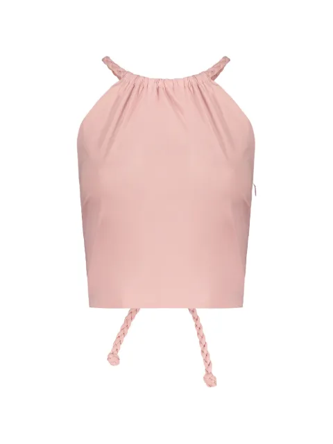 RED Valentino braided lace-up top Pink RAED250VU