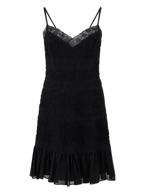 Valentino Garavani lace-trim ruffled dress Black BVAYU52UP
