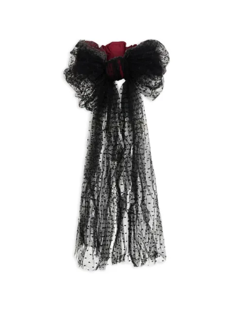 RED(V) ruffled polka-dot belt Black QT0B44BUP