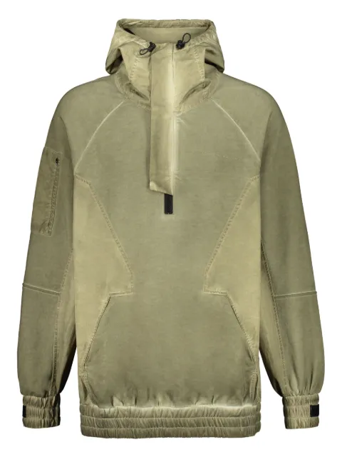 ISO.POETISM panelled hoodie Green H21MONOISFJCO3GFWCOM3G2