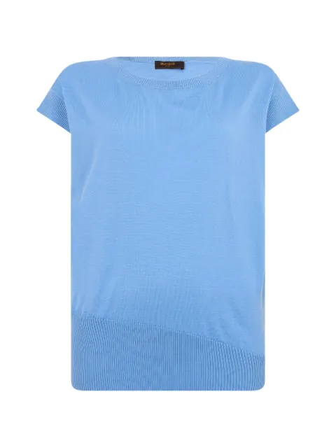 Moorer ribbed-trim T-shirt Blue GIOIAZEF