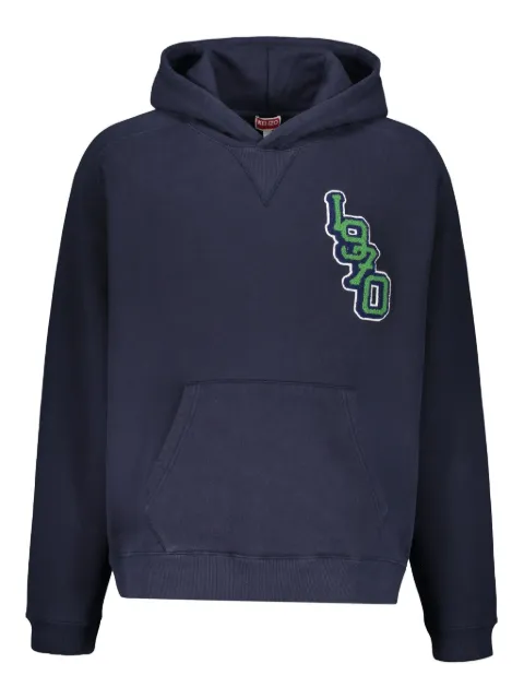Kenzo tiger-appliqué hoodie Blue FC65SW436CMJ