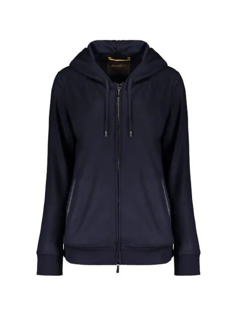 Moorer zip-up drawstring hoodie Blue ELISTAJT