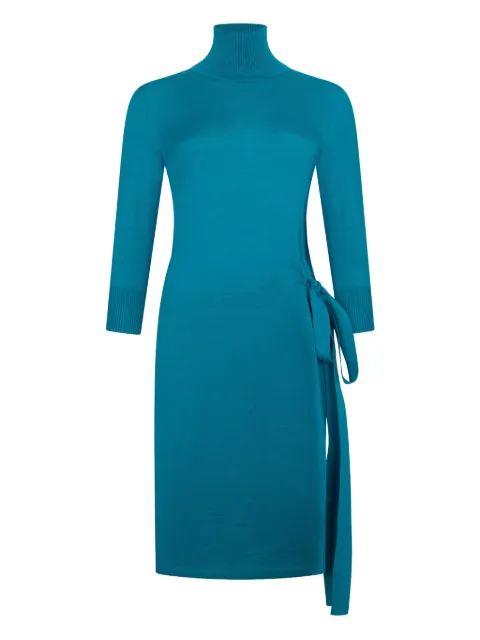 Malo turtleneck tie dress Blue DXS021F8Z02