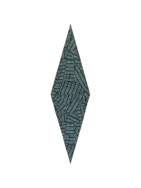 Zegna stripe-print diamond-shaped scarf Green Z7H5637SGR1