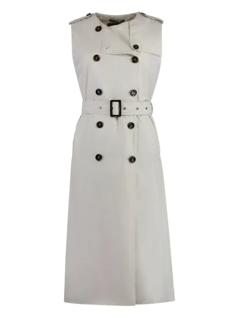 Moorer Aurelia sleeveless double-breasted trench coat White AURELIAWK