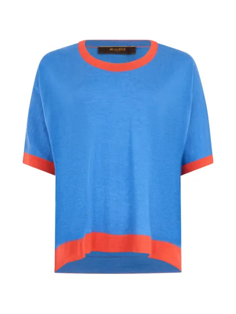 Moorer contrast-trim T-shirt Blue ARIAZEF