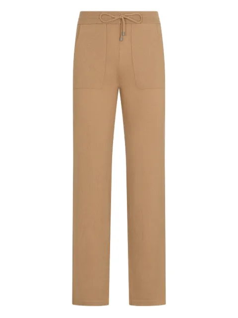 Malo ribbed drawstring trousers Neutrals UMP011F1K02