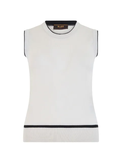 Moorer ribbed-knit contrast-trim vest White ALTENABEA