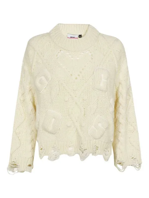 GCDS embroidered jumper White AI22W380925