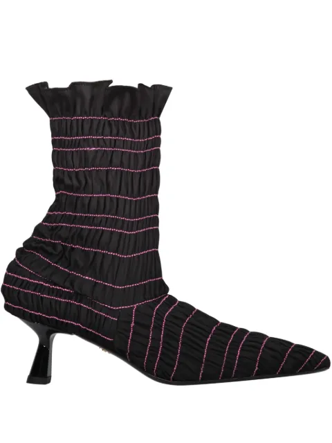 Amy Crookes ruffle-detail ankle boots Black ACFW21FOAB000104