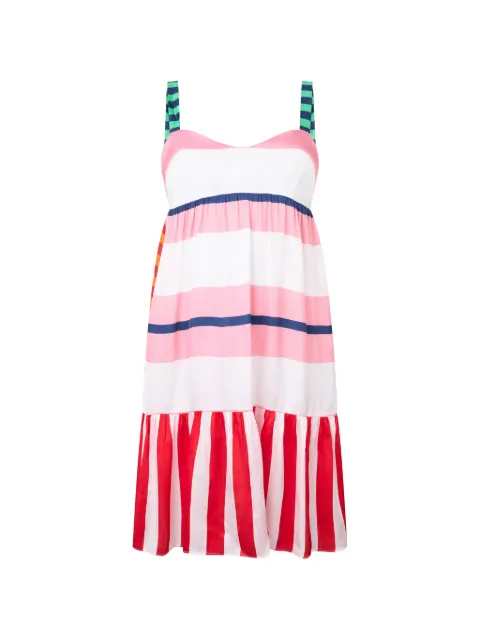 Moschino striped ruffled midi dress Pink A65052612