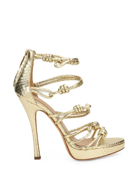 Moschino knot-detail sandals Gold A63068101