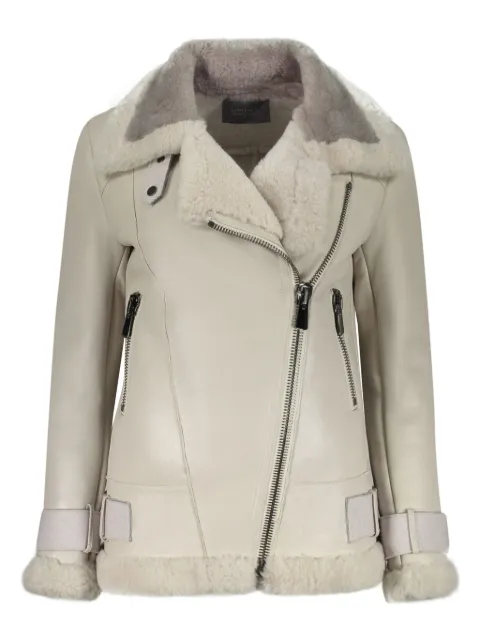 Lorena Antoniazzi leather biker jacket Grey A2022CP016421