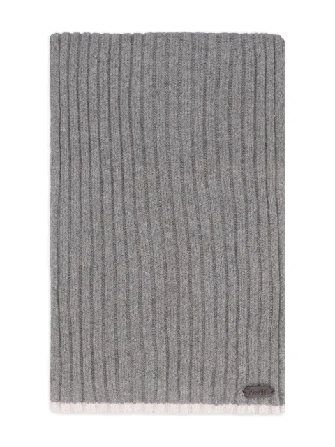 Moorer ribbed-knit rectangular scarf Grey HOBARTCWS