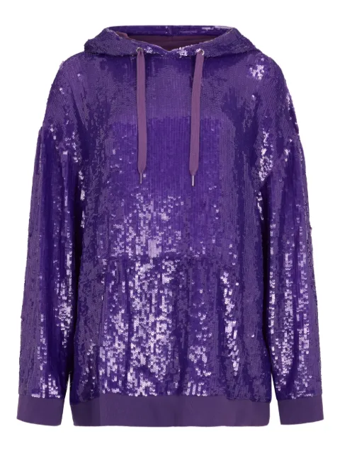 Valentino Garavani sequin hoodie Purple VMF18I8F0