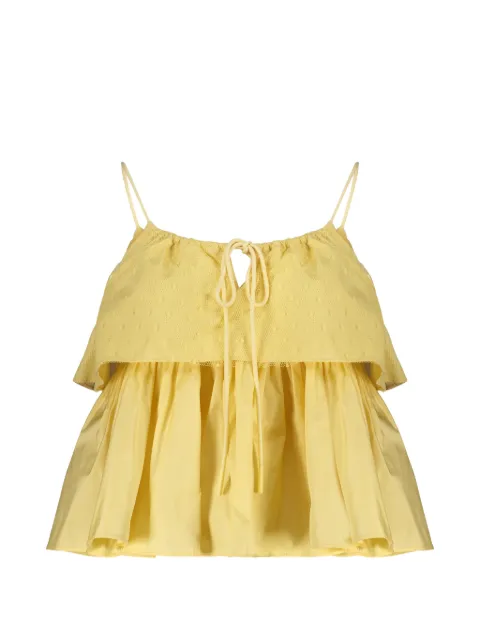 RED Valentino tie-front tiered top Yellow RAED655V1