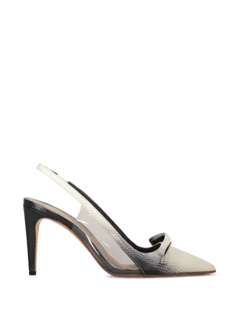RED(V) bow-detail slingback pumps White QS0C48WJJ