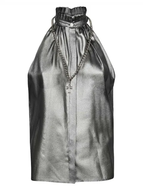 John Richmond silk blouse Silver RWA22058BLSV