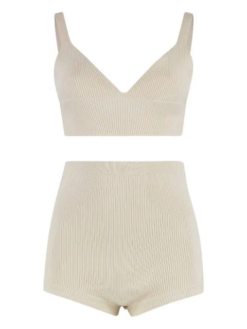 RED Valentino ribbed knit underwear set Neutrals RKZ00D3M4