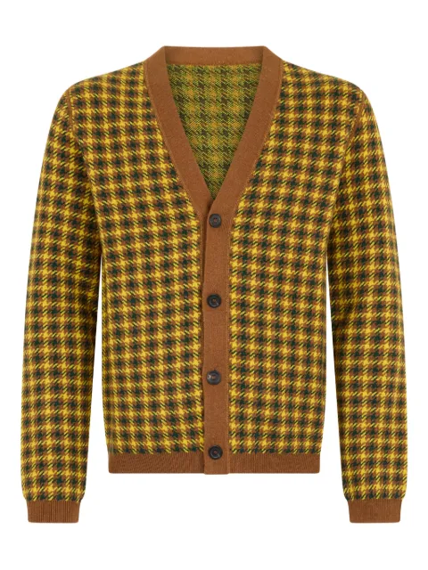 Malo houndstooth cardigan Yellow UXG054F1C02