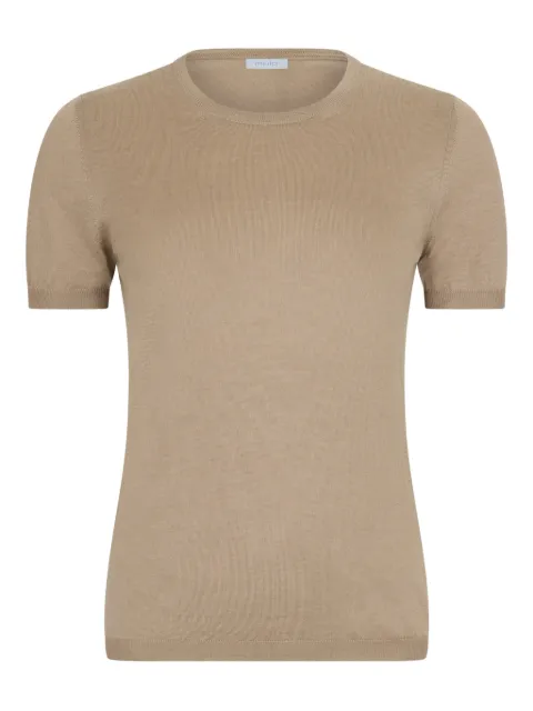 Malo short-sleeve fine-knit top Neutrals DMA338F8Z02