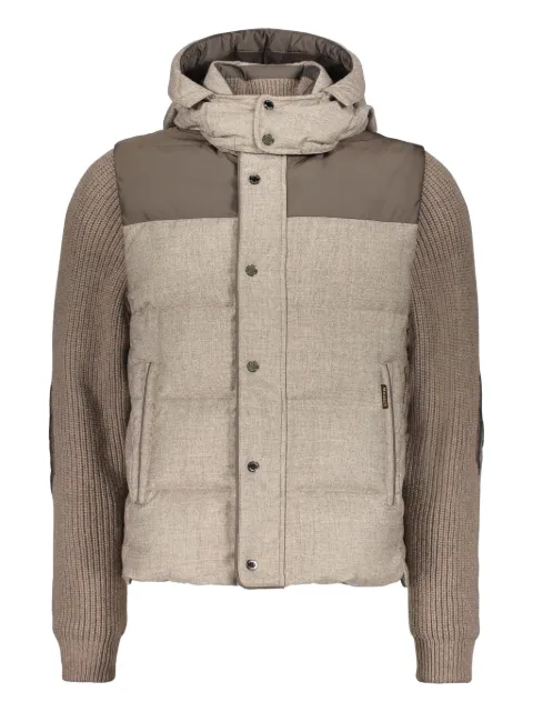 Moorer hooded-neck padded jacket Neutrals BENSOFF