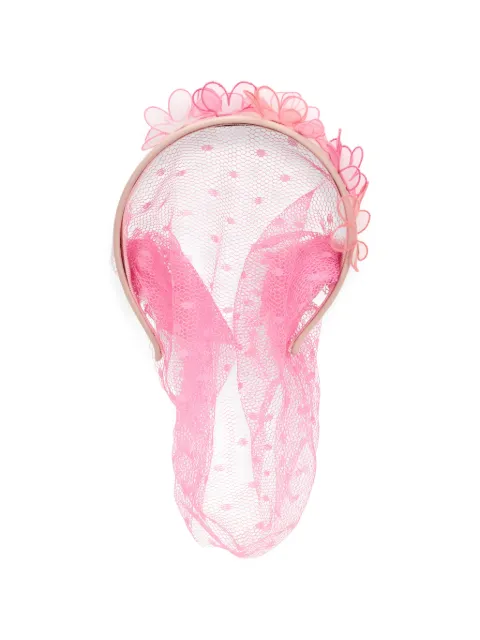 RED(V) floral net veil headband Pink QJ0B86YMJ