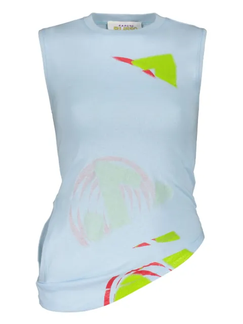 Paolina Russo cotton tank top Blue PRSS22TT01213182