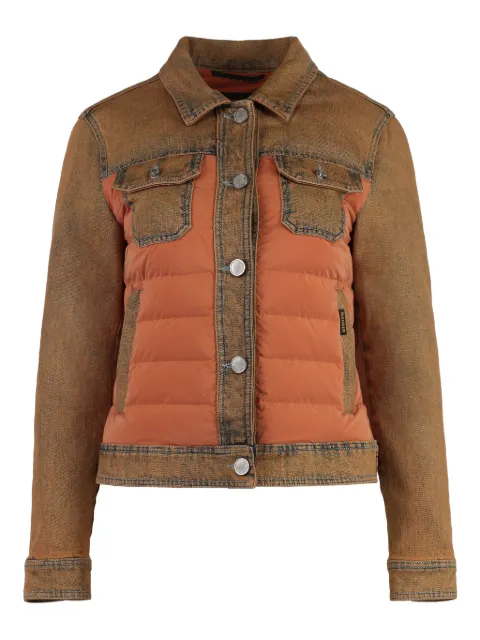 Moorer Petunia padded-panel denim jacket Orange PETUNIA04O